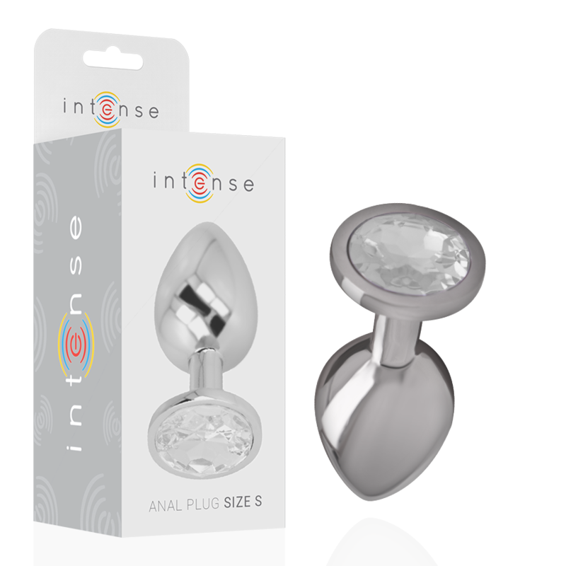 PLUG ANALE IN METALLO ALLUMINIO CON CRISTALLO ARGENTO MISURA S - CHARME VIBE
