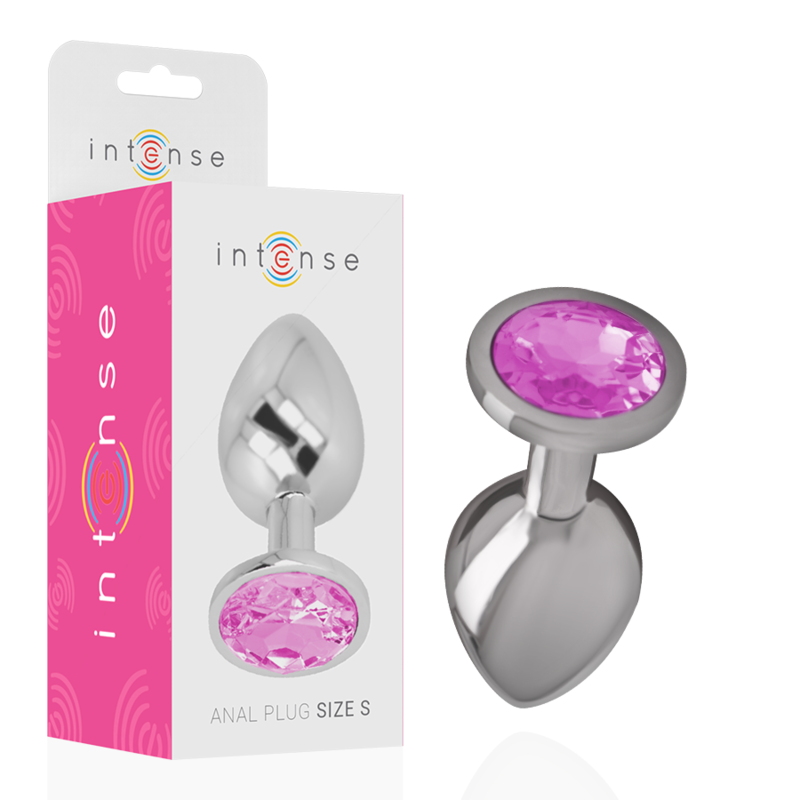 PLUG ANALE IN METALLO ALLUMINIO CON CRISTALLO ROSA TAGLIA S - CHARME VIBE