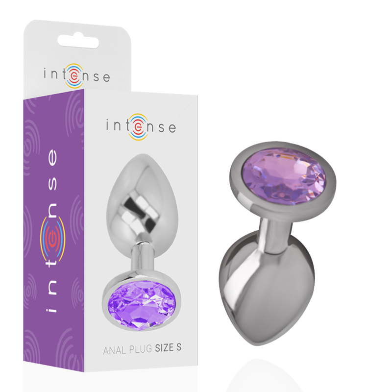 PLUG ANALE IN METALLO ALLUMINIO CON CRISTALLO VIOLA MISURA L - CHARME VIBE
