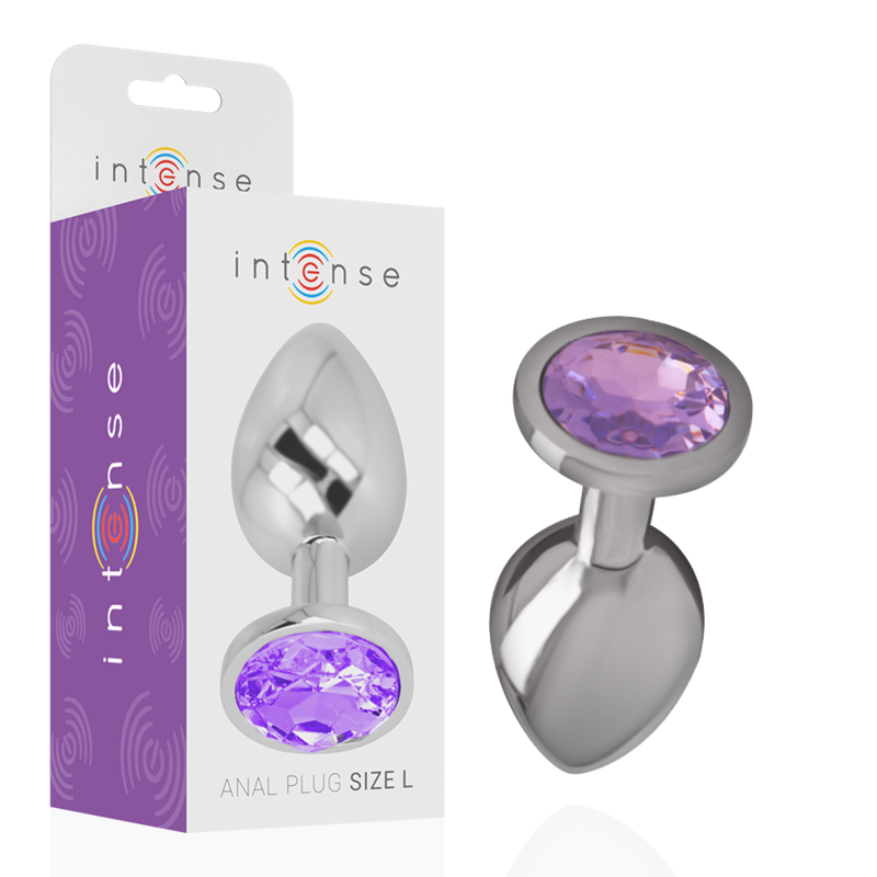 PLUG ANALE IN METALLO ALLUMINIO CON CRISTALLO VIOLA MISURA S - CHARME VIBE