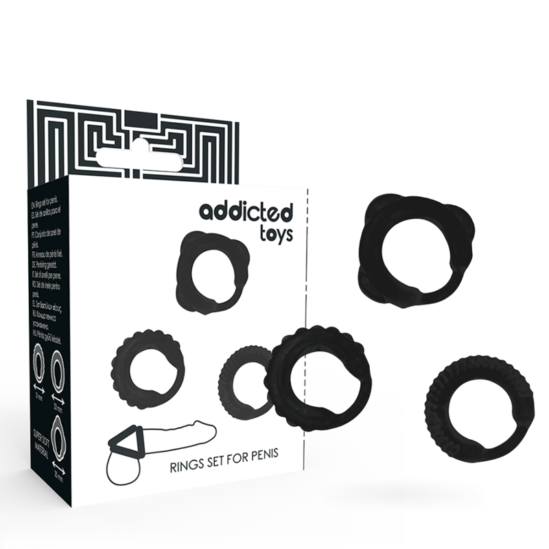 SET C-RING NERO - CHARME VIBE