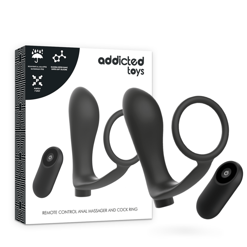 ANELLO PER PENE CON TELECOMANDO PLUG ANALE NERO RICARICABILE - CHARME VIBE