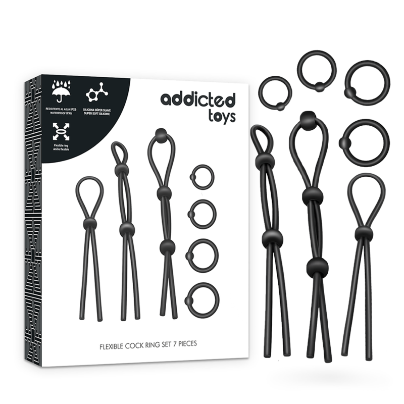 SET DI ANELLI PER IL PENE FLESSIBILI IN SILICONE 7 PEZZI - CHARME VIBE