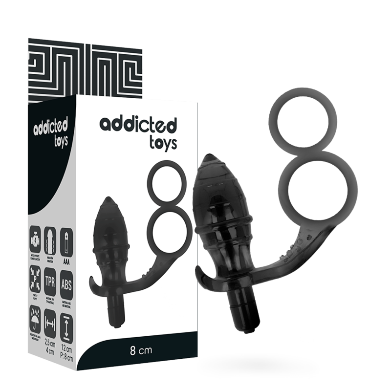 PLUG ANALE CON DOPPIO ANELLO NERO - CHARME VIBE