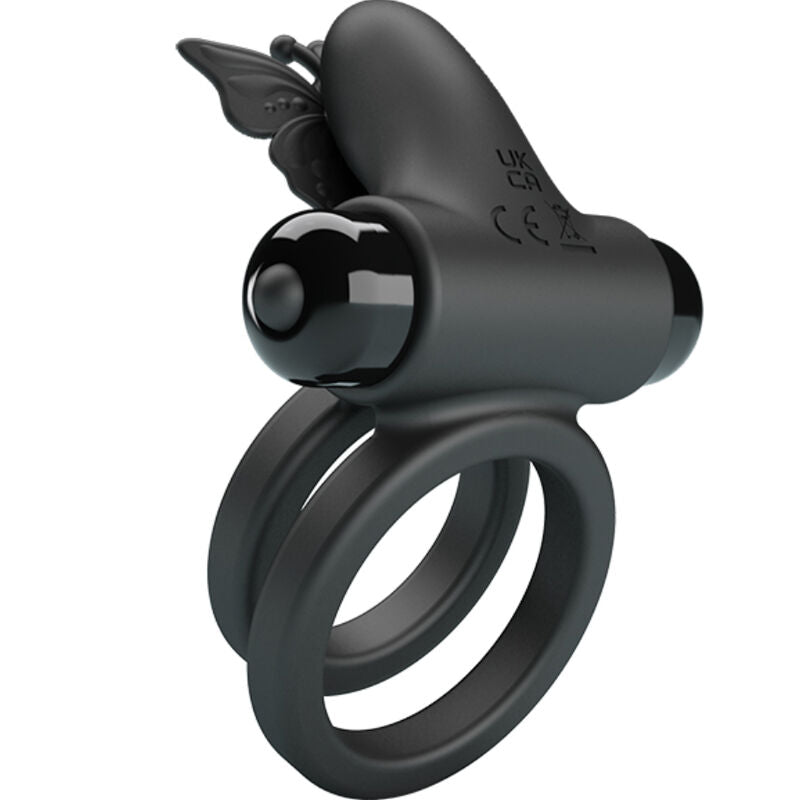 DOPPIO ANELLO VIBRANTE CON STIMOLATORE NERO - CHARME VIBE