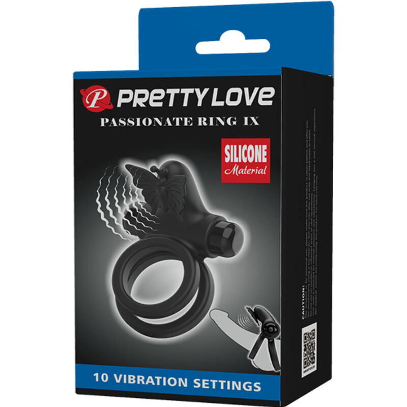 DOPPIO ANELLO VIBRANTE CON STIMOLATORE NERO - CHARME VIBE
