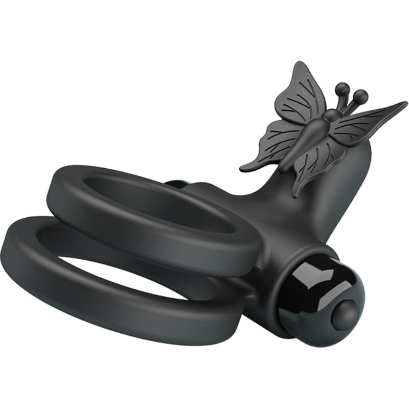 DOPPIO ANELLO VIBRANTE CON STIMOLATORE NERO - CHARME VIBE