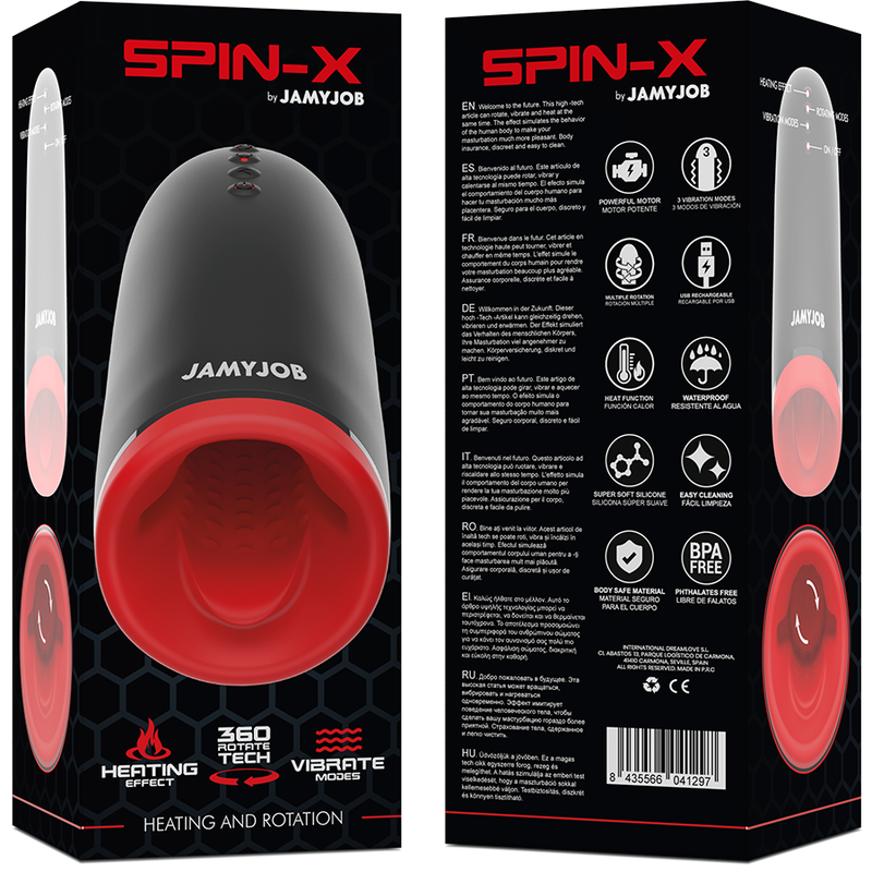 MASTURBATORE RISCALDANTE E ROTANTE SPIN-X - CHARME VIBE
