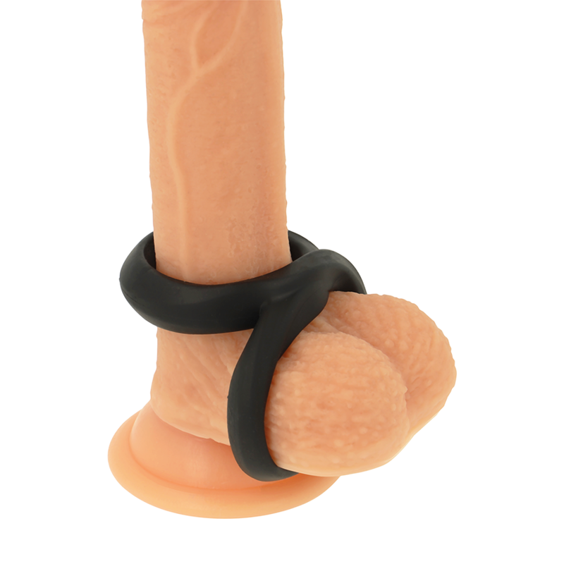 ANELLO PER PENE E TESTICOLI SUPER FLESSIBILE E RESISTENTE PR12 NERO - CHARME VIBE