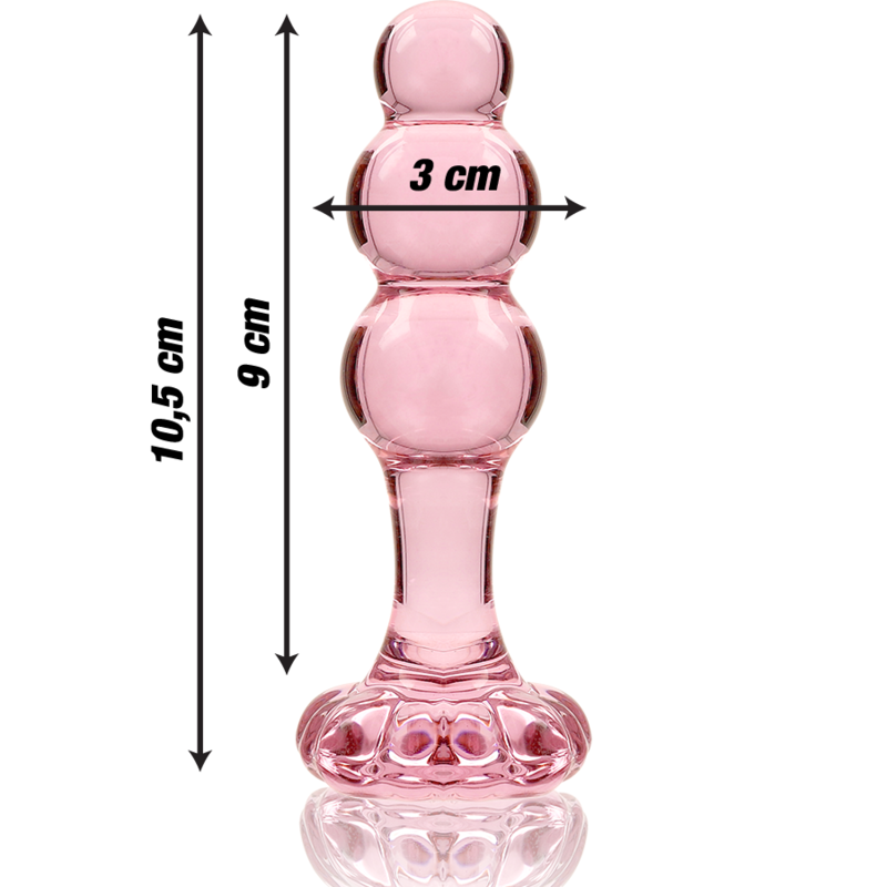 MODELLO 1 PLUG ANALE VETRO BOROSILICATO ROSA 10.5 CM 3 CM - CHARME VIBE