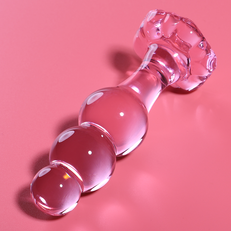 MODELLO 1 PLUG ANALE VETRO BOROSILICATO ROSA 10.5 CM 3 CM - CHARME VIBE