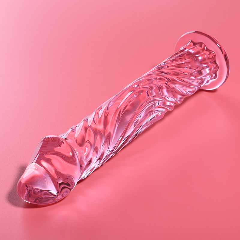 MODELLO 12 DILDO IN VETRO BOROSILICATO ROSA 17 CM O 3.5 CM - CHARME VIBE