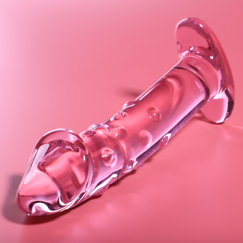 MODELLO 19 DILDO IN VETRO BOROSILICATO ROSA 18.5 CM O 4 CM - CHARME VIBE