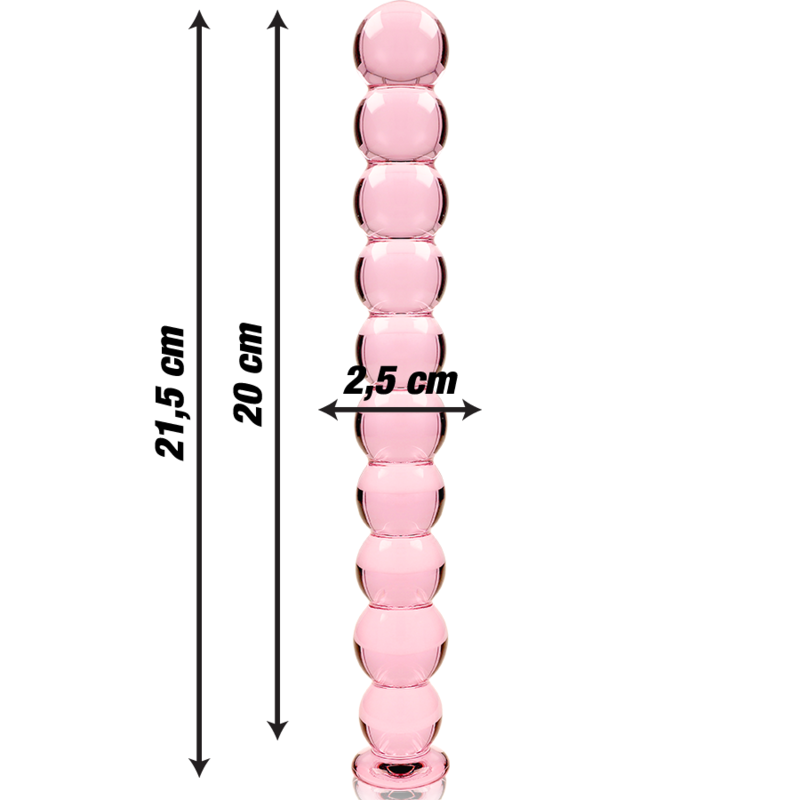 MODELLO 22 DILDO IN VETRO BOROSILICATO ROSA 21.5 CM O 2.5 CM - CHARME VIBE