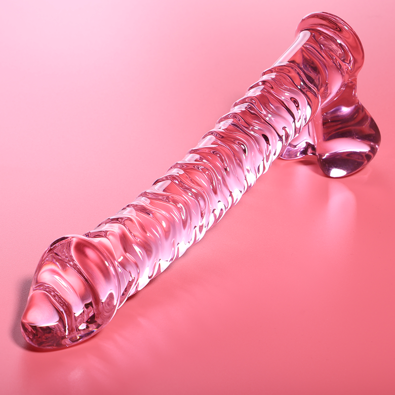 MODELLO 23 DILDO IN VETRO BOROSILICATO ROSA 21.5 CM O 4 CM - CHARME VIBE