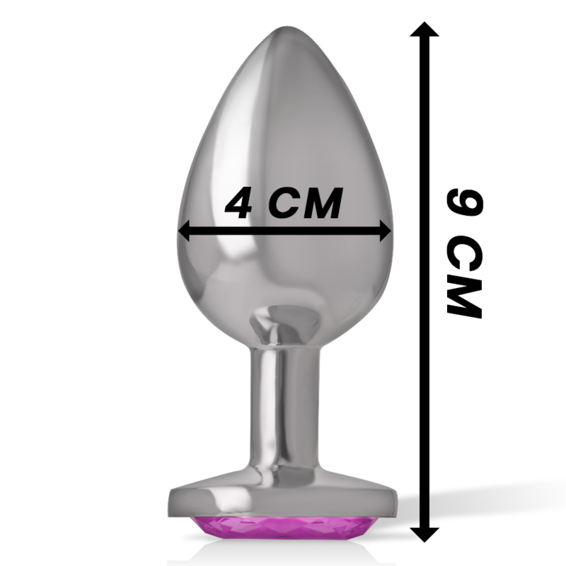 PLUG ANALE IN METALLO ALLUMINIO CON CRISTALLO ROSA MISURA L - CHARME VIBE
