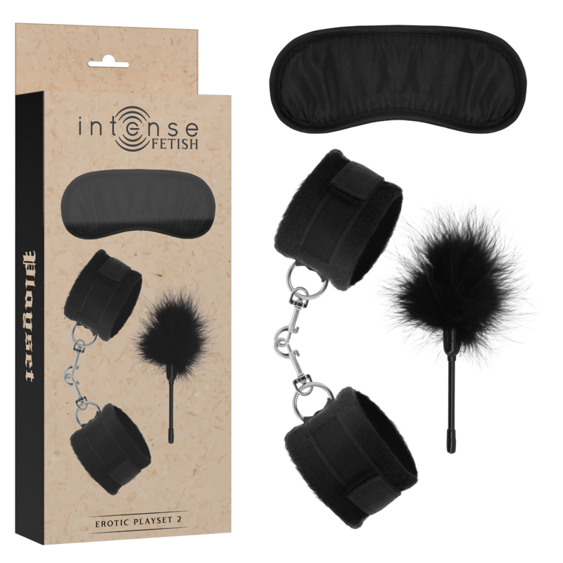 PLAYSET EROTICO 2 CON MANETTE, MASCHERA CIECA E TICKLER - CHARME VIBE