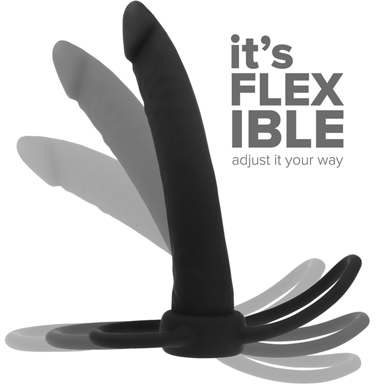 DILDO ANALE COBI ONYX CON ANELLO PER PENE E TESTICOLI 13 CM IN SILICONE - CHARME VIBE