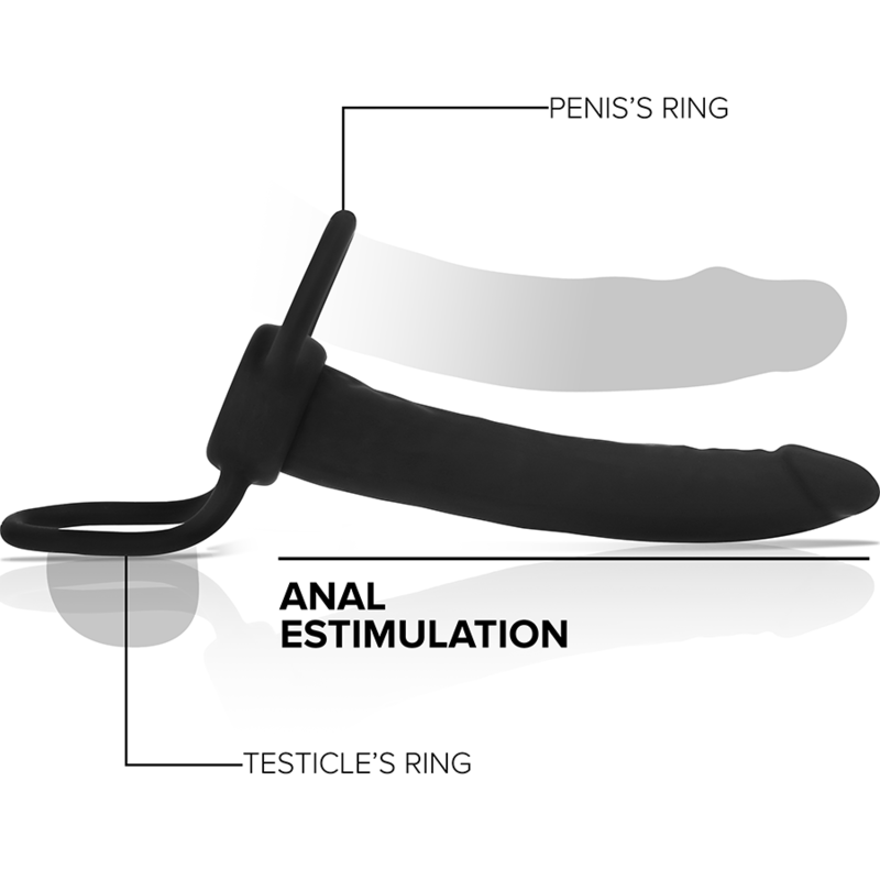 DILDO ANALE COBI ONYX CON ANELLO PER PENE E TESTICOLI 13 CM IN SILICONE - CHARME VIBE