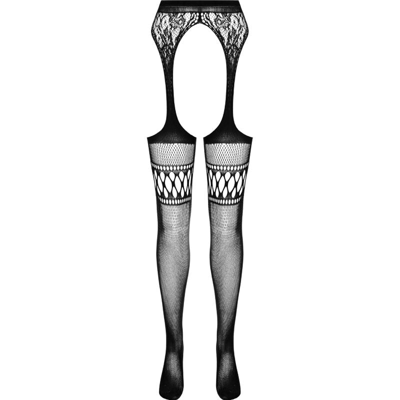 S026 COLLANT NERO CON GIARRETTIERA TAGLIA UNICA - CHARME VIBE
