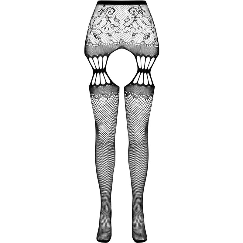 S027 COLLANT NERO CON GIARRETTIERA TAGLIA UNICA - CHARME VIBE