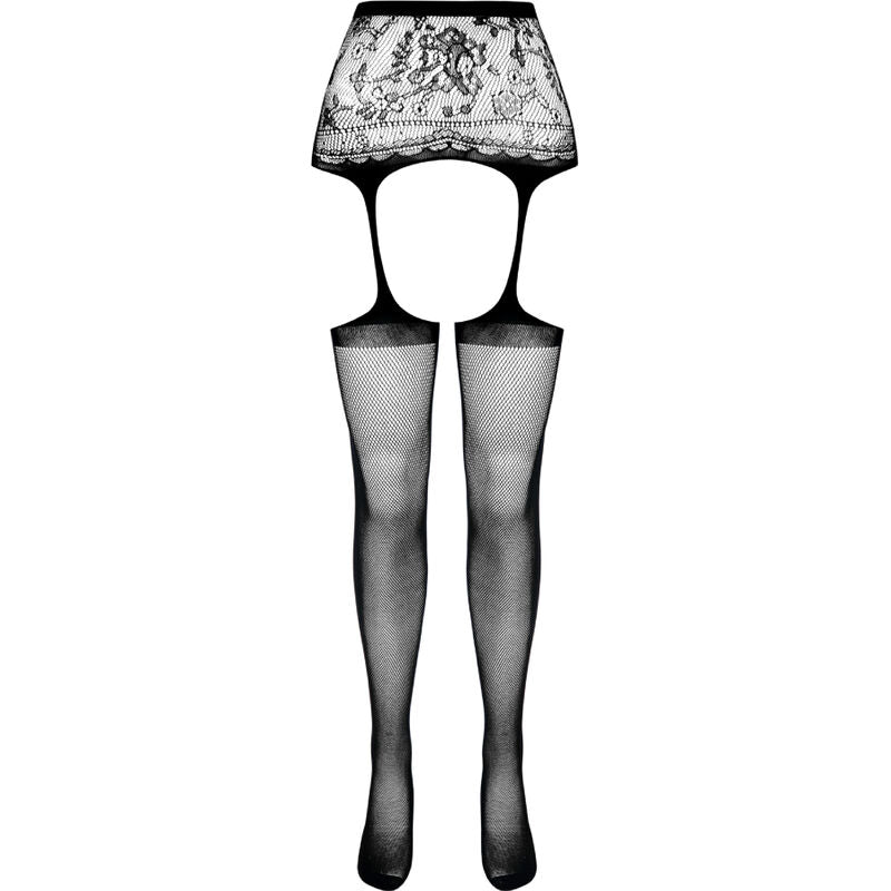 S028 COLLANT NERO CON GIARRETTIERA TAGLIA UNICA - CHARME VIBE