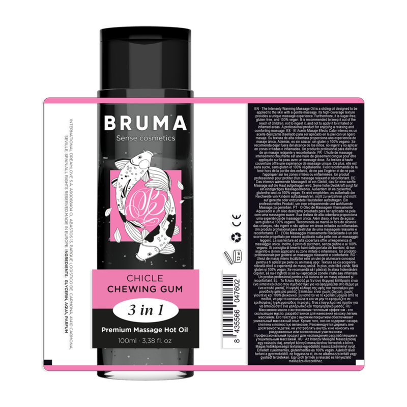 OLIO DA MASSAGGIO PREMIUM EFFETTO CALORE SAPORE GOMMA 3 IN 1 - 100 ML - CHARME VIBE