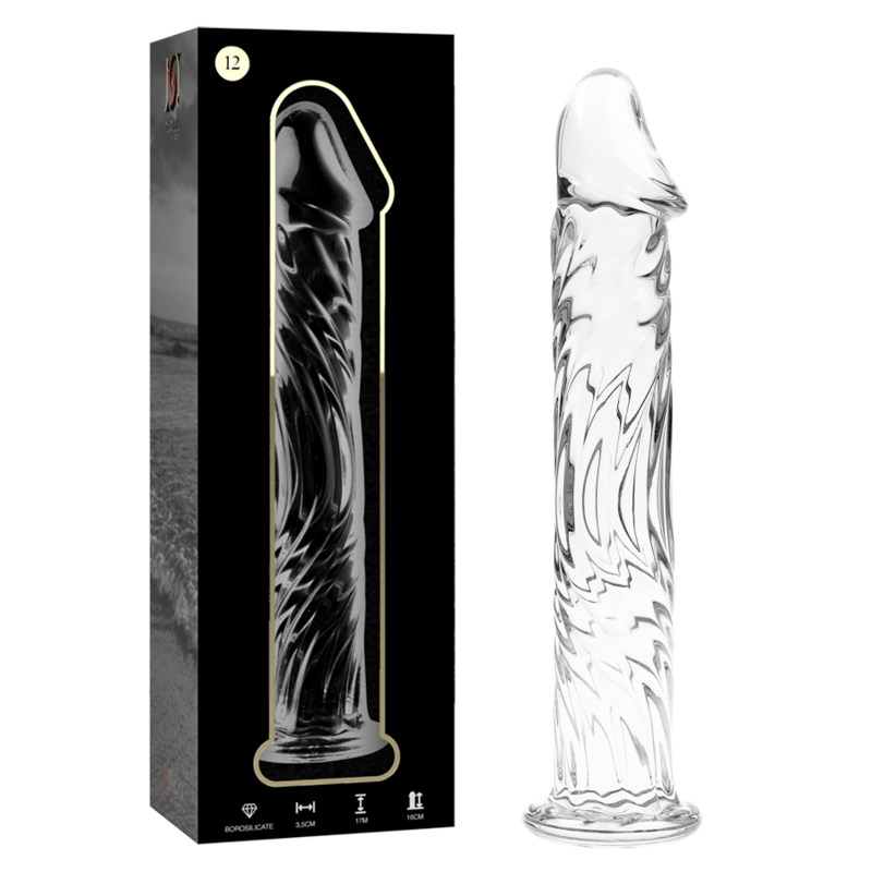 MODELLO 12 DILDO IN VETRO BOROSILICATO TRASPARENTE 17 CM O 3.5 CM - CHARME VIBE