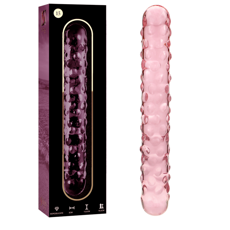 MODELLO 15 DILDO IN VETRO BOROSILICATO ROSA 18.5 CM O 3 CM - CHARME VIBE