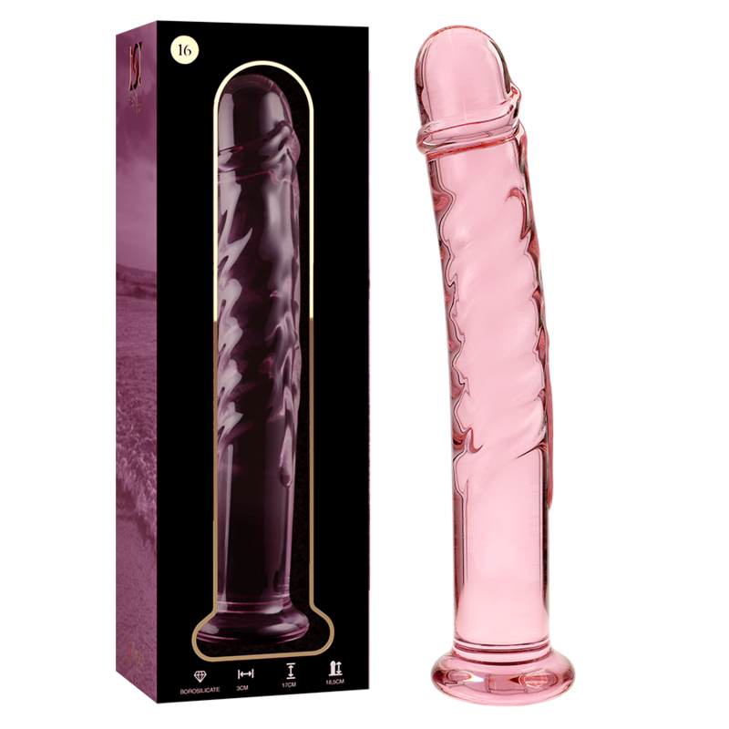 MODELLO 16 DILDO IN VETRO BOROSILICATO ROSA 18.5 CM O 3 CM - CHARME VIBE