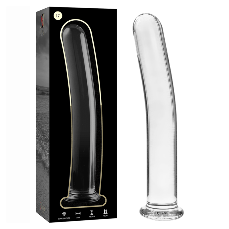 MODELLO 17 DILDO IN VETRO BOROSILICATO TRASPARENTE 18.5 CM O 3 CM - CHARME VIBE