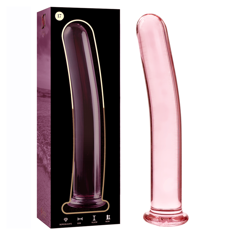 MODELLO 17 DILDO IN VETRO BOROSILICATO ROSA 18.5 CM O 3 CM - CHARME VIBE
