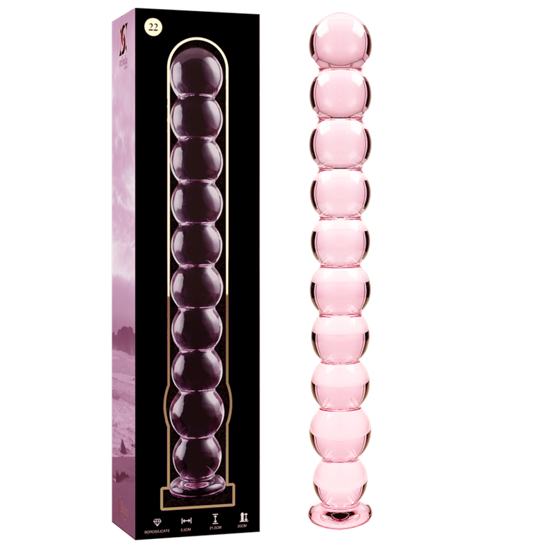 MODELLO 22 DILDO IN VETRO BOROSILICATO ROSA 21.5 CM O 2.5 CM - CHARME VIBE