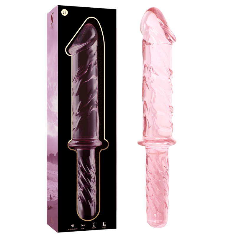 MODELLO 24 DILDO IN VETRO BOROSILICATO ROSA 28.5 CM O 5 CM - CHARME VIBE
