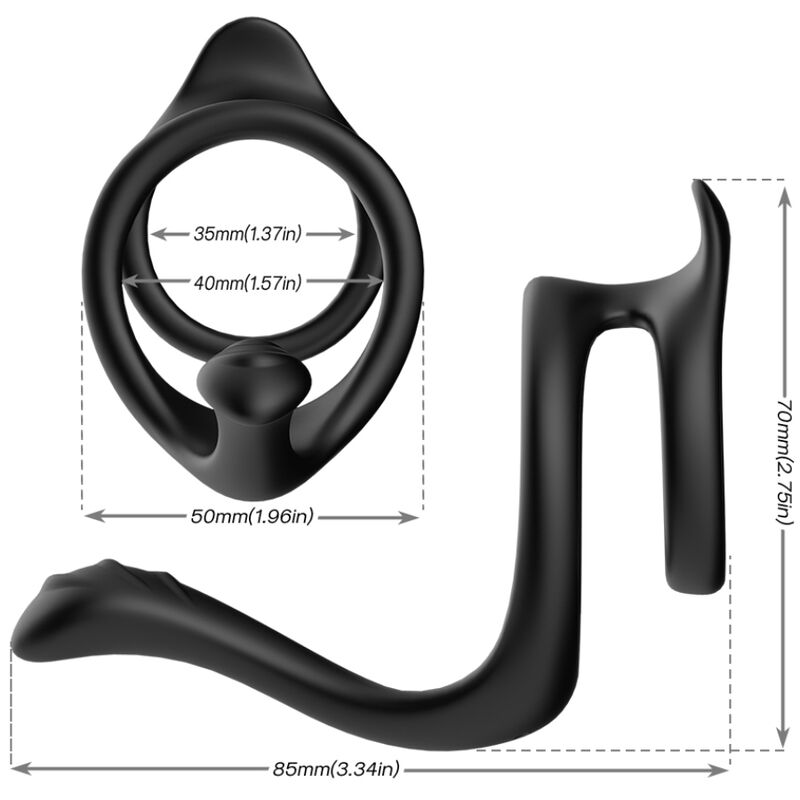 ANELLO ANALE DOPPIO CODA NERO - CHARME VIBE