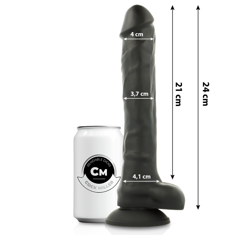 COCKSIL ARTICOLABILE IN SILICONE DENSIT NERO 24 CM - CHARME VIBE