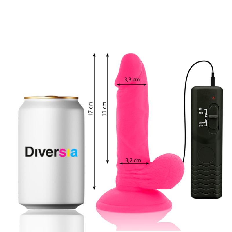 DILDO VIBRANTE FLESSIBILE ROSA 17 CM O 3.3 CM - CHARME VIBE