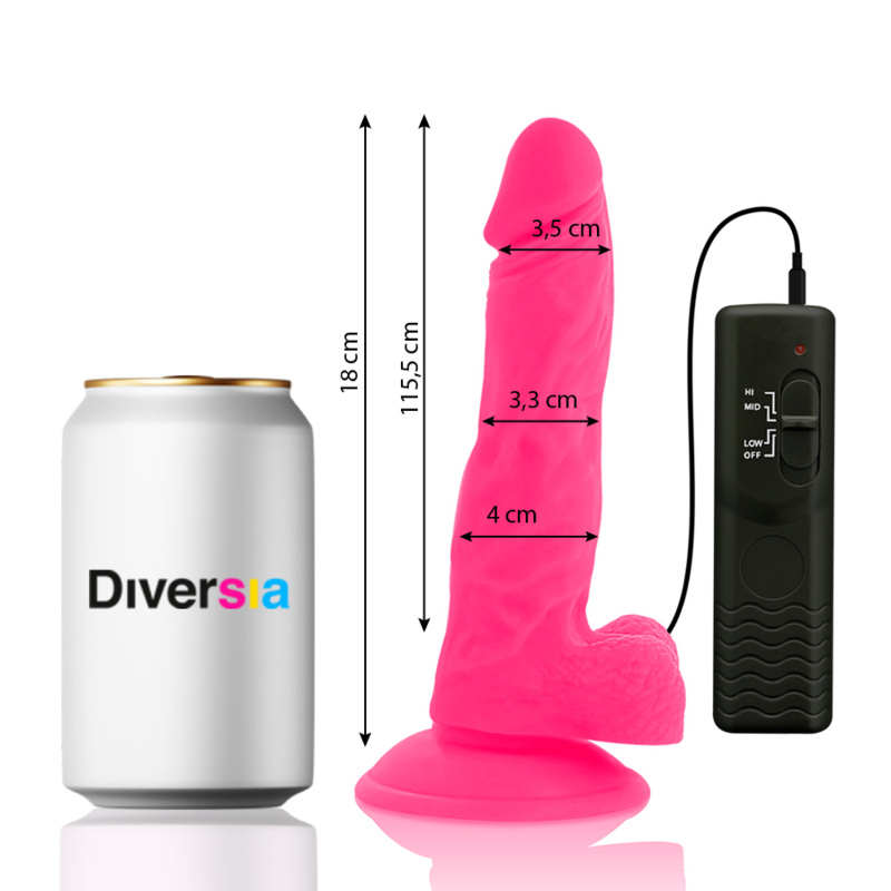 DILDO VIBRANTE FLESSIBILE ROSA 18 CM O 4 CM - CHARME VIBE