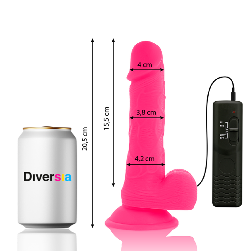 DILDO VIBRANTE FLESSIBILE ROSA 20.5 CM O 4.2 CM - CHARME VIBE
