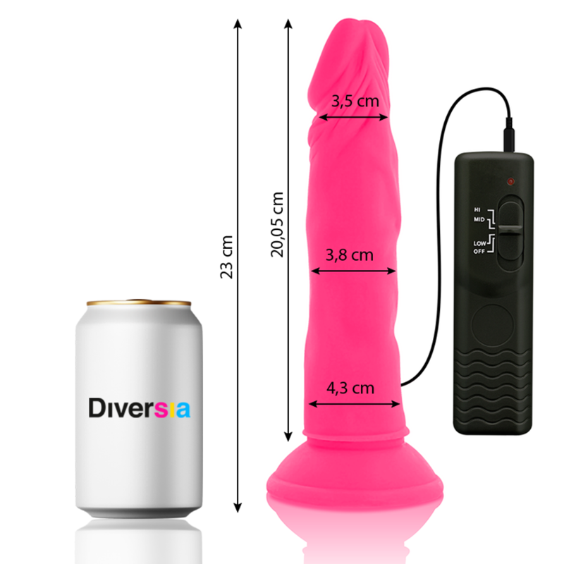 DILDO FLESSIBILE CON VIBRAZIONE ROSA 23 CM O 4.3 CM - CHARME VIBE