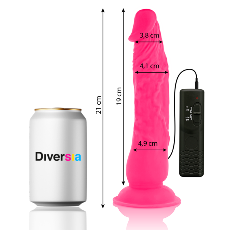 DILDO VIBRANTE FLESSIBILE ROSA 21 CM O 4.9 CM - CHARME VIBE