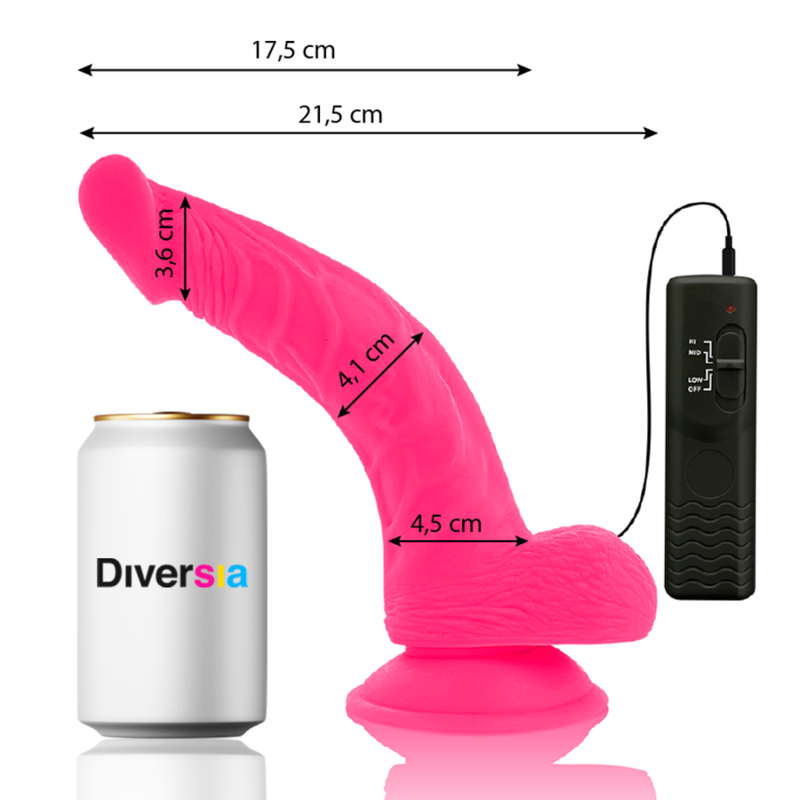 DILDO VIBRANTE FLESSIBILE ROSA 21.5 CM O 4.5 CM - CHARME VIBE