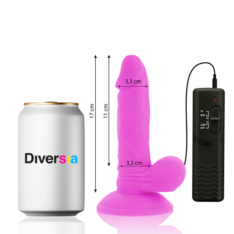 DILDO VIBRANTE FLESSIBILE VIOLA 17 CM O 3.3 CM - CHARME VIBE