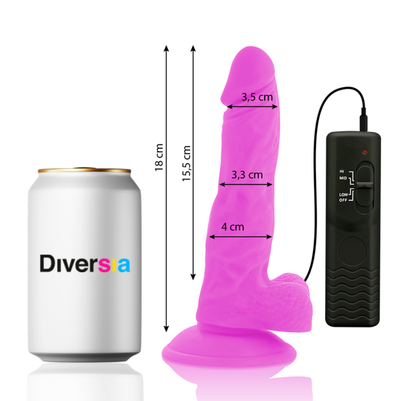 DILDO VIBRANTE FLESSIBILE VIOLA 18 CM O 4 CM - CHARME VIBE