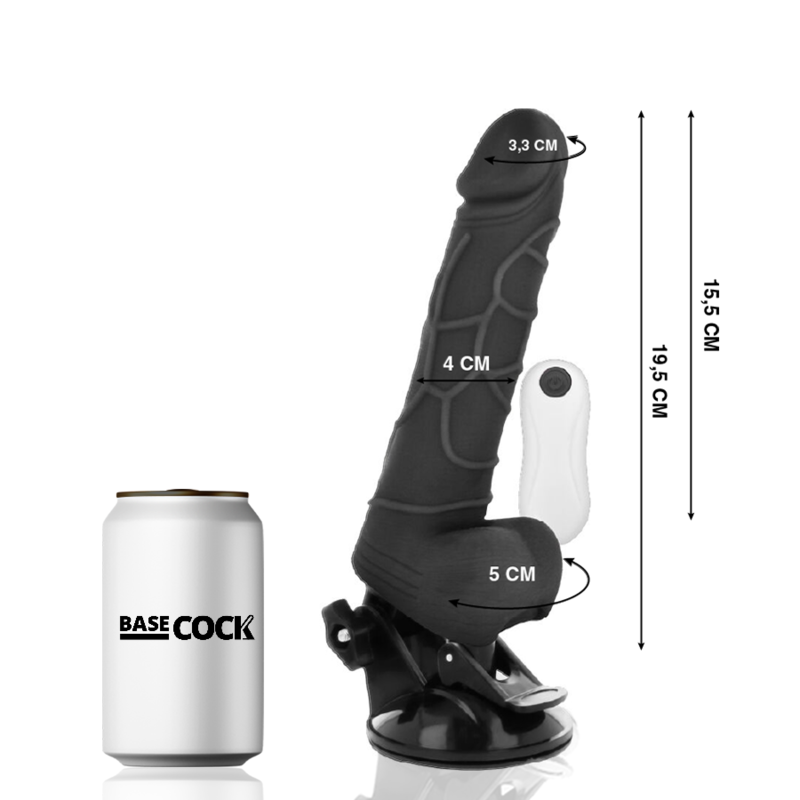 VIBRATORE REALISTICO TELECOMANDO NERO CON TESTICOLI 19.5 CM O 4 CM - CHARME VIBE