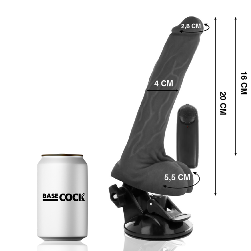 VIBRATORE REALISTICO TELECOMANDO NERO CON TESTICOLI 20 CM O 4 CM - CHARME VIBE