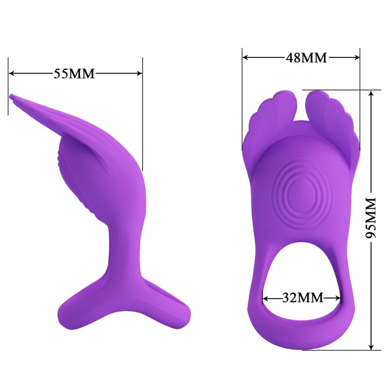 ANELLO PER PENE VIBRANTE 7 VIBRAZIONI IN SILICONE VIOLA - CHARME VIBE