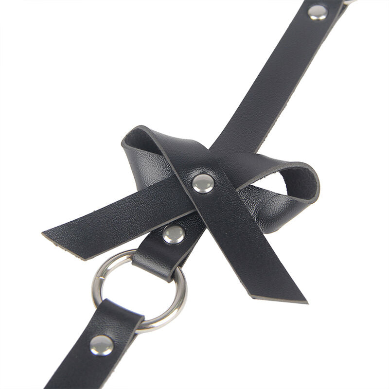 CATENA IN PELLE PER GAMBE NERA TAGLIA UNICA