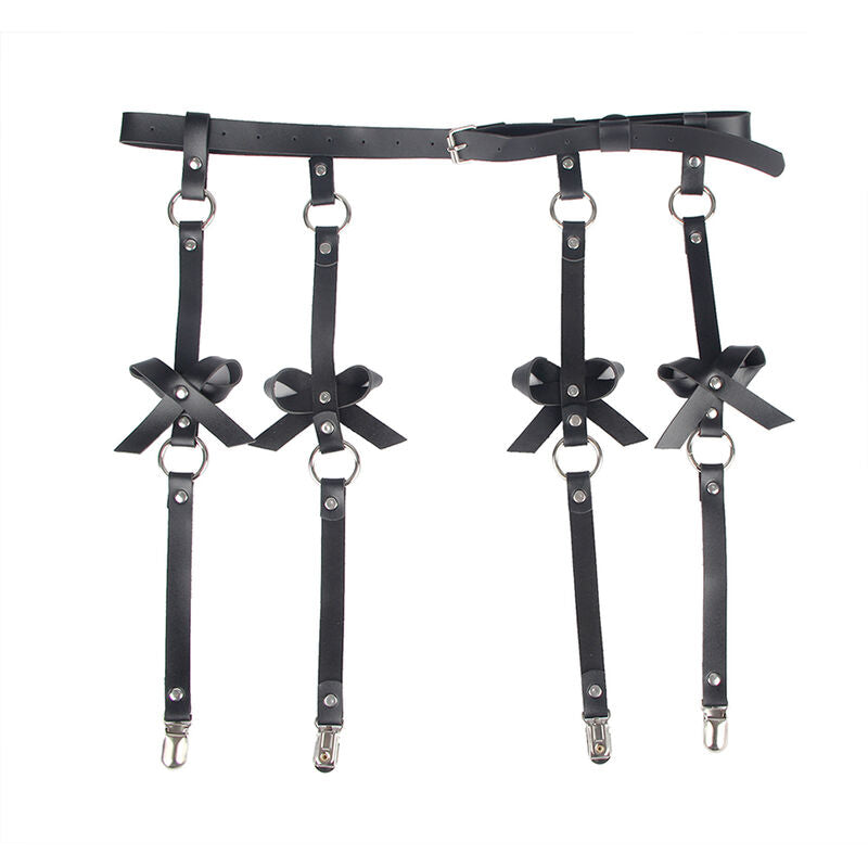 CATENA IN PELLE PER GAMBE NERA TAGLIA UNICA