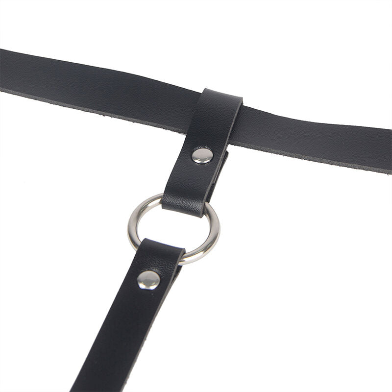 CATENA IN PELLE PER GAMBE NERA TAGLIA UNICA